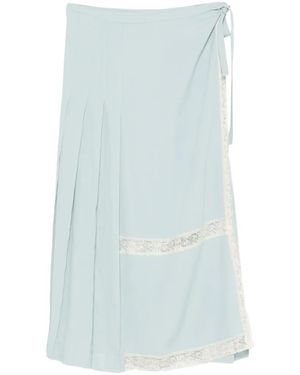 Semicouture Lace-Trim Midi Skirt - Blue