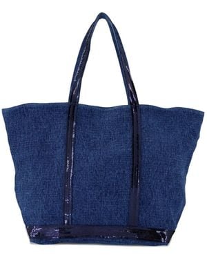 Vanessa Bruno Grand Sac Cabas Cabas À Sequins - Bleu