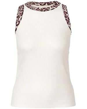 Marc Cain Animal-Print Ribbed Top - White
