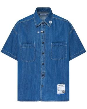 Maison Mihara Yasuhiro Short-Sleeve Work Shirt - Blue