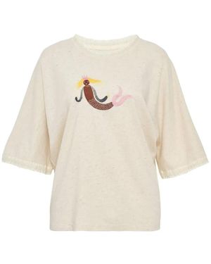 Renli Su T-Shirt mit Stickerei - Weiß