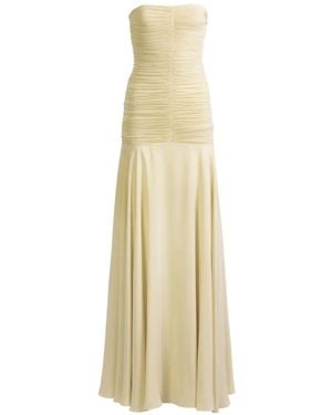 Silvia Tcherassi Norma Ruched Strapless Maxi Dress - Metallic