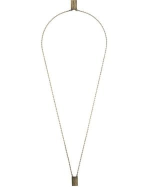 Saint Laurent Logo Dog Tag Necklace - Metallic