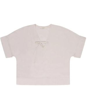 Glanshirt Blouse À Col Noué - Neutre