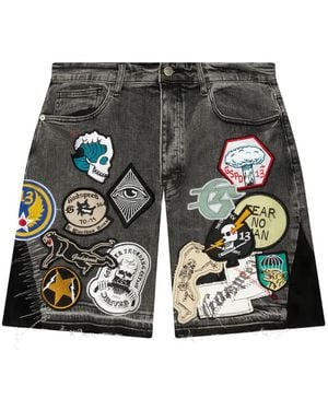 Godspeed V2 Patchwork Denim Shorts - Black
