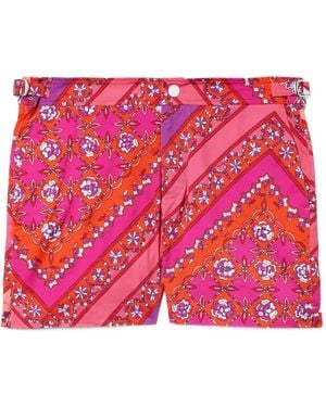PUCCI Badeshorts Mit Diagonalen Streifen - Rot