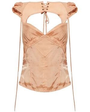 KNWLS Top Beth Con Lacci - Bianco