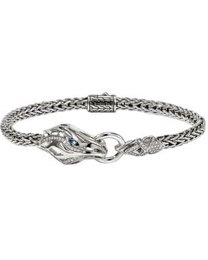 John Hardy Armband Aus Sterlingsilber Mit Diamant Und Saphir - Weiß
