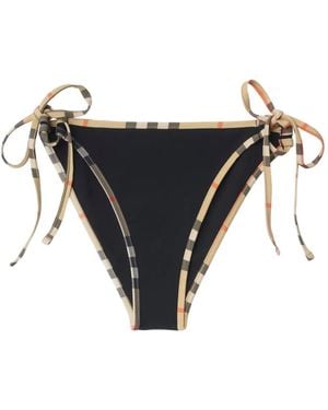 Burberry Bikinislip Met Geruite Afwerking - Zwart