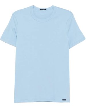 Tom Ford Crew-Neck Short-Sleeve T-Shirt - Blue