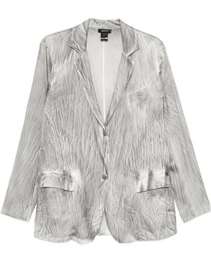 Avant Toi Veste Boutonnée À Effet Froissé - White