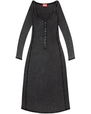 DIESEL Ribbed-Knit Midi Dress - Black