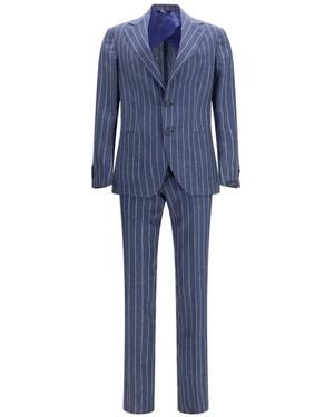 Gi Capri Pinstripe Single-Breasted Suit - Blue