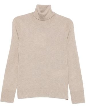 Sportmax Elbow-Patch Roll-Neck Knit - Natural