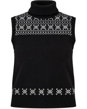 Thom Browne Gilet À Motif Fair Isle Et Col Roulé - Noir