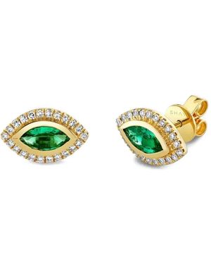SHAY Emerald And Diamond Earrings - Green