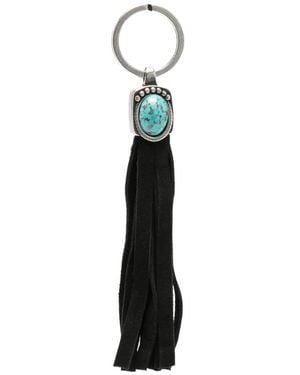 Eraldo Embellished Fringed Keyring - White