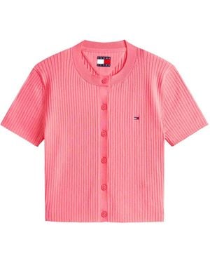 Tommy Hilfiger Short-Sleeve Cardigan - Pink