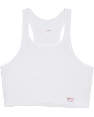 Alexander Wang Cropped Racerback Tank - White
