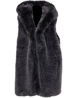 S.W.O.R.D Hooded Fur-Effect Jacket - Black