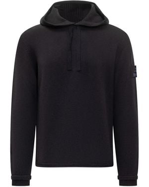 Premiata Patch-Detail Wool Hoodie - Blue