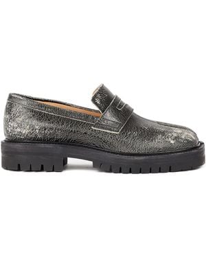 Maison Margiela Taby County Crackled Loafers - Grey