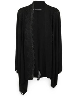 Ermanno Scervino Lace-Trim Open-Knit Stole - Black