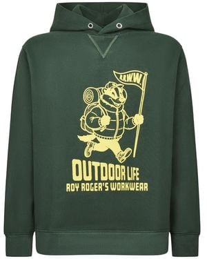 Roy Rogers Workwear Graphic-Print Hoodie - Green