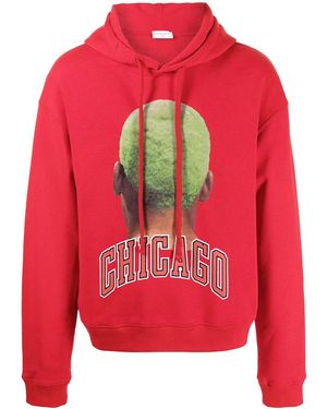 ih nom uh nit Graphic Print Drawstring Hoodie - Red