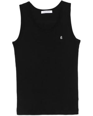 Etudes Studio Embroidered Rib Tank Top - Black