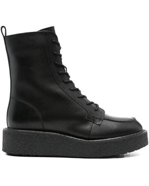 Geox 40Mm Elidea Lace-Up Platform Boots - Black