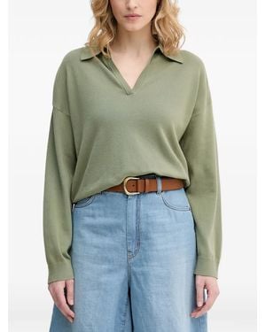 Benetton Jersey Con Cuello De Polo Y Manga Larga - Verde
