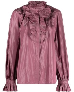 Alberta Ferretti Ruffled Long-Sleeve Shirt - Pink