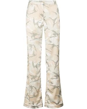 Off-White c/o Virgil Abloh Camouflage-Pattern Flared Trousers - Natural