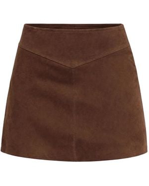 Reformation Minifalda Layla De Cintura Baja - Marrón