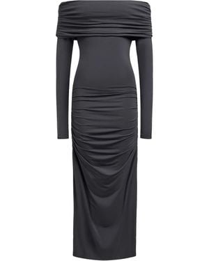 12 STOREEZ Off-Shoulder Ruched Dress - Black