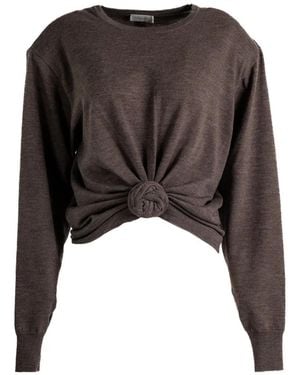 Magda Butrym Rosette-Detail Gathered Sweater - Black