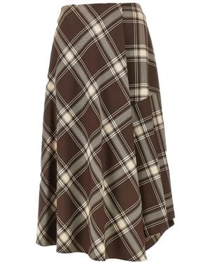 Weekend by Maxmara Wool Twill Skirt - Brown