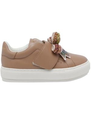 Kurt Geiger Laney Bow-Detail Trainers - Brown