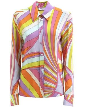 PUCCI Iride-Print Long-Sleeve Shirt - White