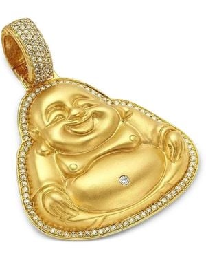Buddha Mama Colgante Happy Buddha Grande En Oro Amarillo De 20 Ct - Metálico