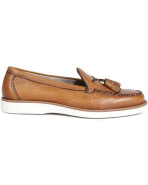 Santoni タッセル レザーローファー - ブラウン