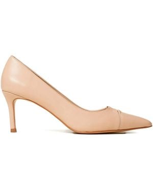 Twinset Logo-Engraved Buckle Leather Pumps - Natural