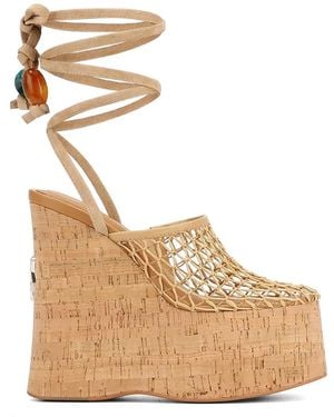 Naked Wolfe Iris Kork-Sandalen Mit Mesh-Einsatz - Natur