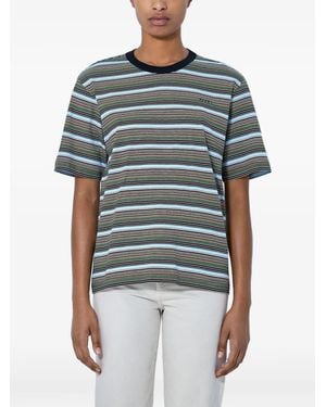 Marni Striped-Pattern T-Shirt - Blue