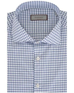 Canali Checked Cotton Shirt - Blue