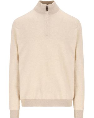 Loro Piana ハーフジップ カシミアセーター - ナチュラル