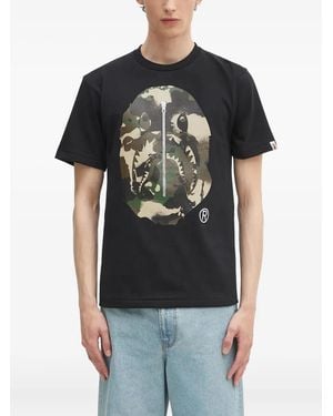 A Bathing Ape Ape Head T-Shirt mit Camouflage-Print - Schwarz