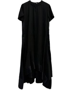 Sacai Asymmetric T-Shirt Dress - Black