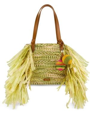 Aquazzura Trancoso Fringe-Trimmed Tote Bag - Yellow